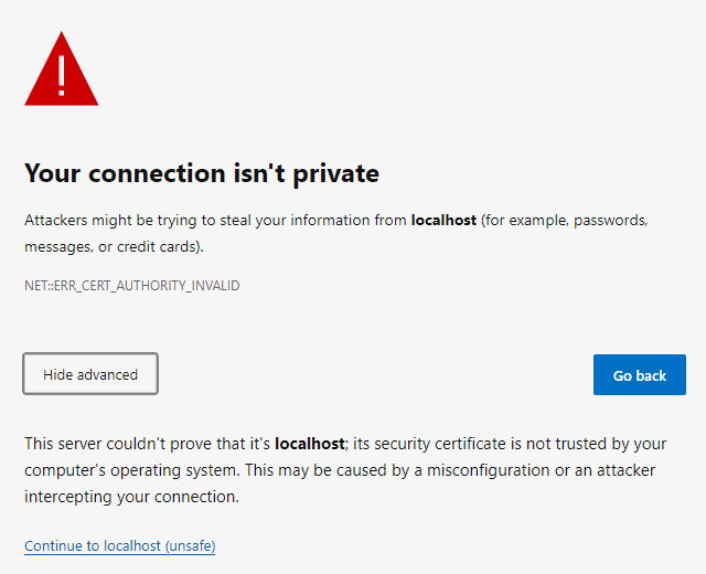Your connection isn’t private